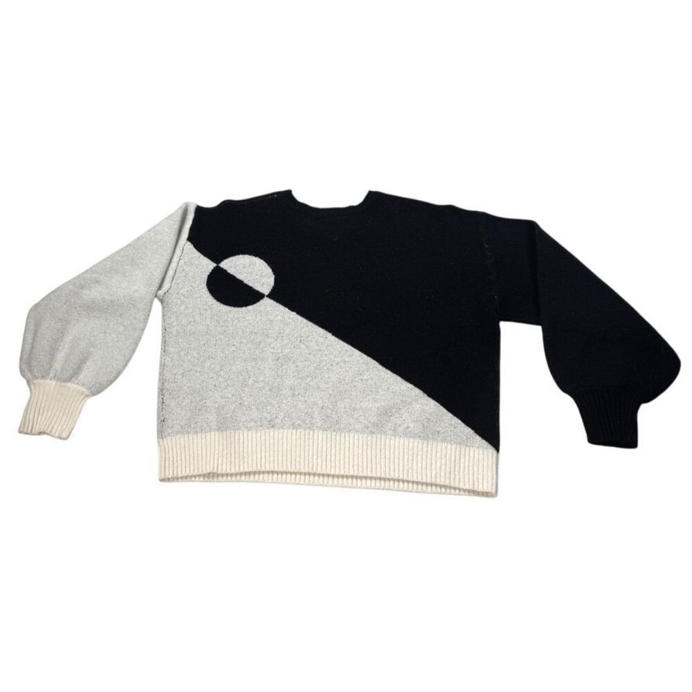 Flat White Sweater Black/White Size Large
